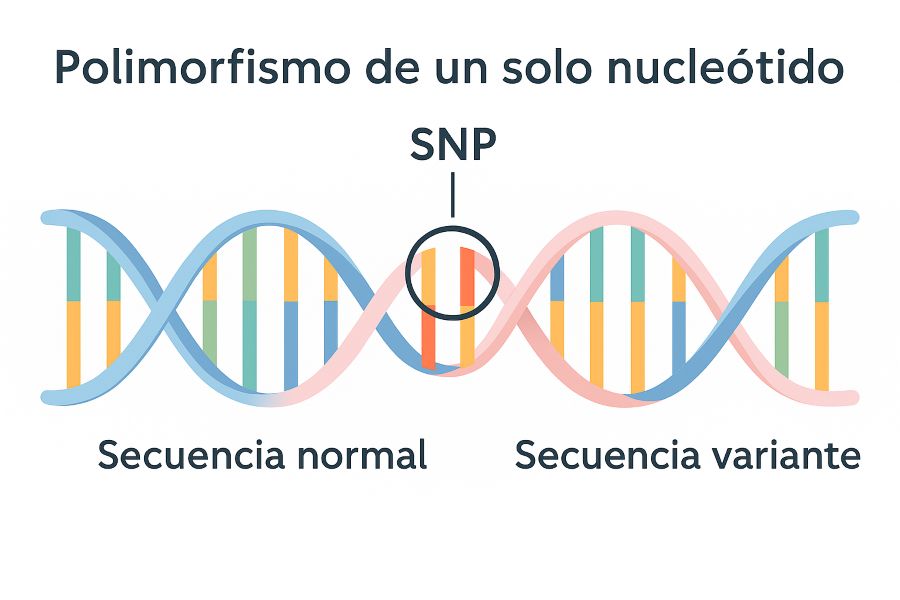 Un polimorfismo de un solo nucleótido (SNP) representa una variación mínima en la secuencia del ADN que puede alterar la función genética.