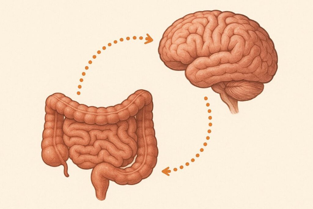 El eje intestino-cerebro representa la comunicación bidireccional entre el sistema digestivo y el sistema nervioso central. Esta conexión influye en la inflamación, la función inmunológica y el estado anímico. Alteraciones en la microbiota intestinal pueden afectar directamente al cerebro en condiciones como el SFC/EM.