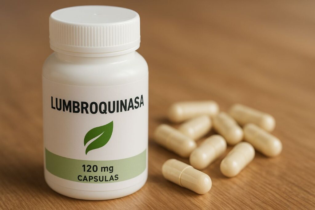 La lumbroquinasa es una enzima fibrinolítica derivada de la lombriz de tierra, utilizada como suplemento para disolver microcoágulos y mejorar la microcirculación en pacientes con SFC y Long COVID.