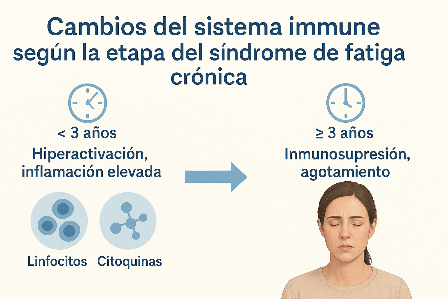 Cambios del sistema inmune según la etapa del SFC/EM