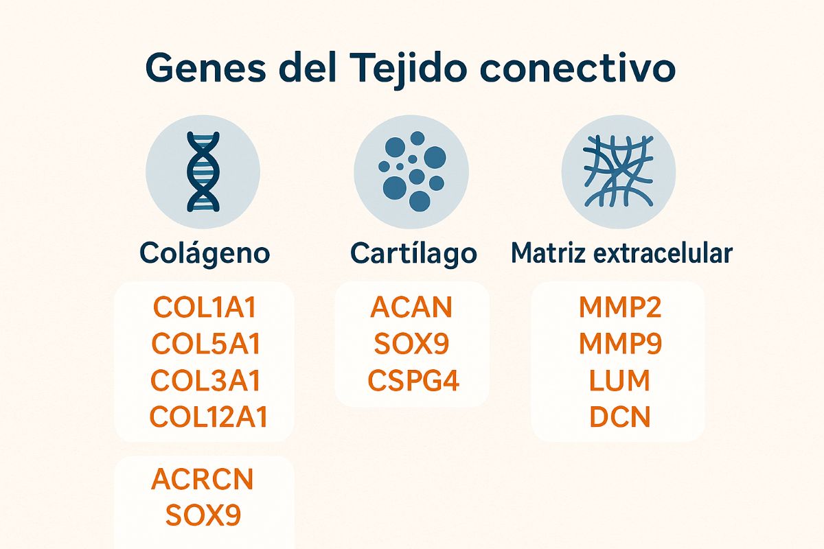 Genes del tejido conectivo: colágeno, cartílago y matriz extracelular