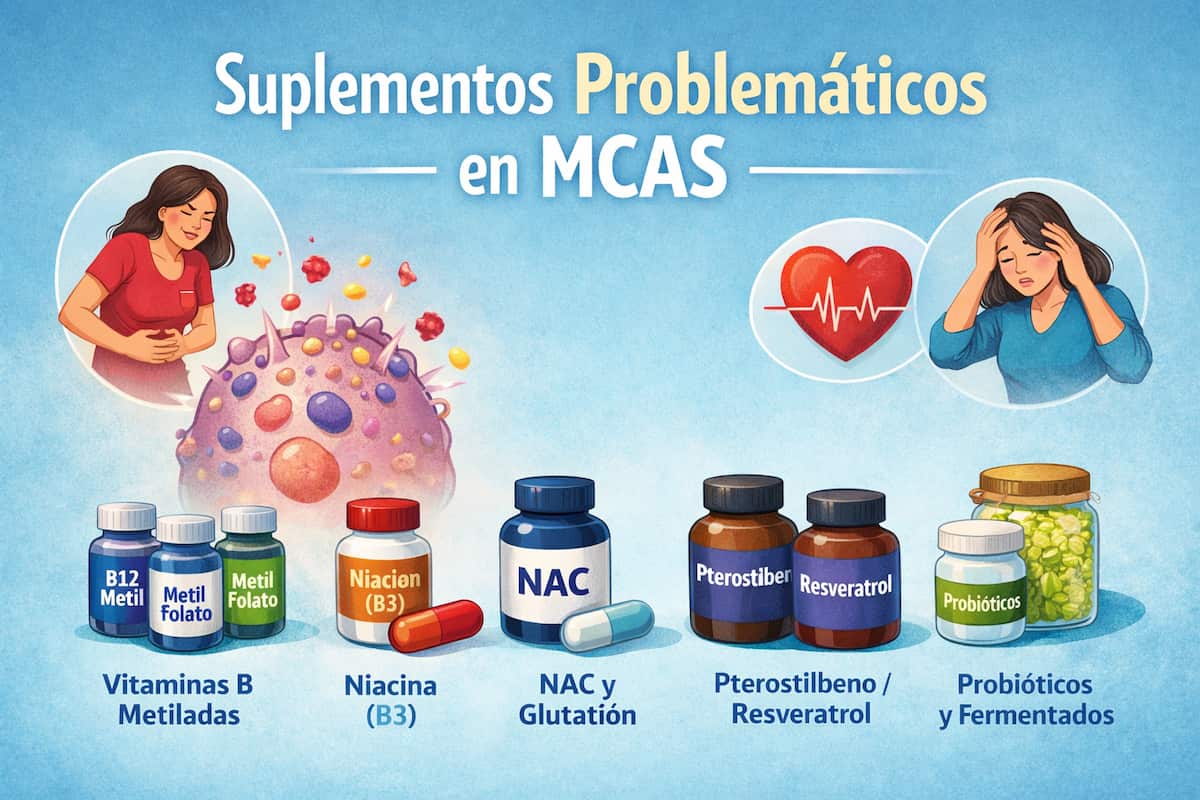 Ranking de suplementos con mayor riesgo de provocar síntomas en MCAS