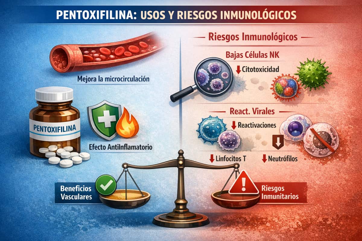 Pentoxifilina: qué es, usos, encuadre y riesgos inmunológicos (evidencia científica)